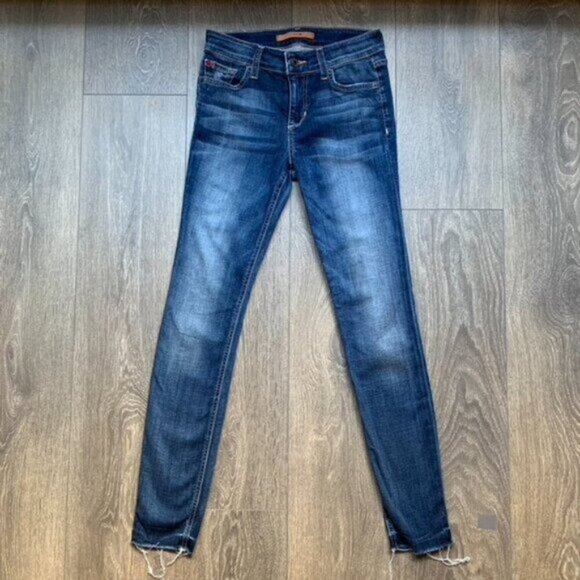 Revolve Joe's Jeans Skinny Jeans Icon Ankle Denim dark wash raw hem midrise 25 - Picture 4 of 16